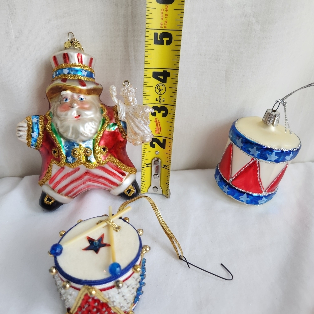 Ornaments Lot Of 17 Red White & Blue Blown Glass Vintage,Jim Shore,Kurt S Adler - Picture 12 of 16